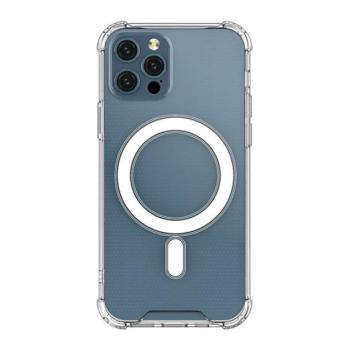Szilikon telefonvédő (mágneses, közepesen ütésálló, légpárnás sarok, MagSafe kompatibilis) ÁTLÁTSZÓ Apple iPhone 13 Pro kép