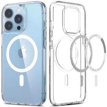 Szilikon telefonvédő (mágneses, közepesen ütésálló, MagSafe kompatibilis) ÁTLÁTSZÓ Apple iPhone 15 Pro Max kép