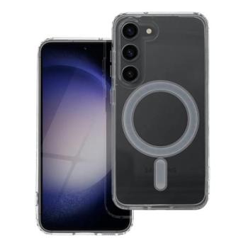 Szilikon telefonvédő (mágneses, közepesen ütésálló, MagSafe kompatibilis) ÁTLÁTSZÓ Samsung Galaxy S23 (SM-S911) kép