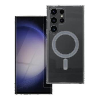 Szilikon telefonvédő (mágneses, közepesen ütésálló, MagSafe kompatibilis) ÁTLÁTSZÓ Samsung Galaxy S23 Ultra (SM-S918) kép