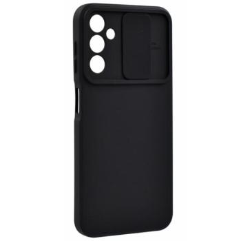 Szilikon telefonvédő (matt, mikrofiber plüss belső, kamera védelem) FEKETE Samsung Galaxy A14 5G (SM-A146), Samsung Galaxy A14 4G (SM-A145) kép