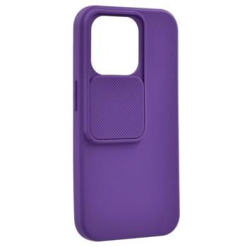Szilikon telefonvédő (matt, mikrofiber plüss belső, kamera védelem) LILA Apple iPhone 14 Pro kép