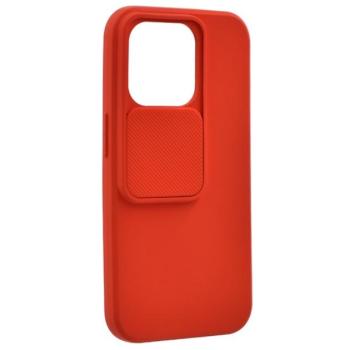 Szilikon telefonvédő (matt, mikrofiber plüss belső, kamera védelem) PIROS Apple iPhone 14 Pro kép