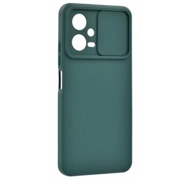 Szilikon telefonvédő (matt, mikrofiber plüss belső, kamera védelem) SÖTÉTZÖLD Xiaomi Redmi Note 12 5G kép