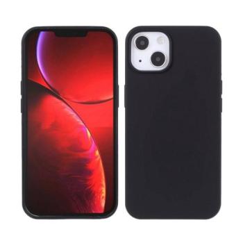 Szilikon telefonvédő (matt, mikrofiber plüss karcolásmentesítő belső, prémium) FEKETE Apple iPhone 13 kép
