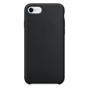 Szilikon telefonvédő (matt, mikrofiber plüss karcolásmentesítő belső, prémium) FEKETE Apple iPhone SE 3 (2022), iPhone SE 2 (2020), iPhone 8 4.7 kép