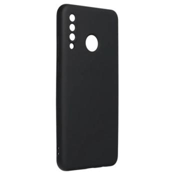 Szilikon telefonvédő (matt, mikrofiber plüss karcolásmentesítő belső, prémium) FEKETE Huawei P30 Lite (Nova 4e) kép