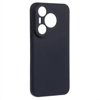 Szilikon telefonvédő (matt, mikrofiber plüss karcolásmentesítő belső, prémium) FEKETE Huawei Pura 70 kép