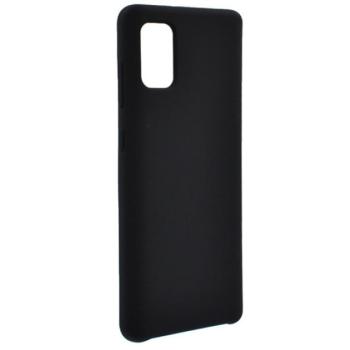 Szilikon telefonvédő (matt, mikrofiber plüss karcolásmentesítő belső, prémium) FEKETE Samsung Galaxy A41 (SM-A415F) kép