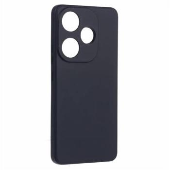 Szilikon telefonvédő (matt, mikrofiber plüss karcolásmentesítő belső, prémium) FEKETE Xiaomi Poco F6 kép
