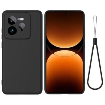 Szilikon telefonvédő (matt, mikrofiber plüss karcolásmentesítő belső, prémium + kézpánt) FEKETE Realme GT 7 Pro 5G kép