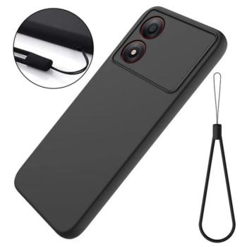 Szilikon telefonvédő (matt, mikrofiber plüss karcolásmentesítő belső, prémium + kézpánt) FEKETE ZTE Blade A34 kép