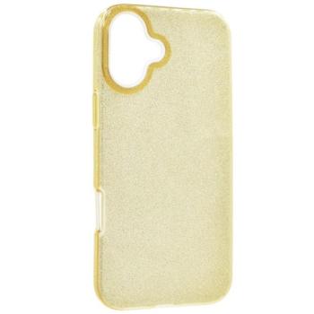 Szilikon telefonvédő (műanyag belső, csillogó hátlap) ARANY Apple iPhone 16 Plus kép