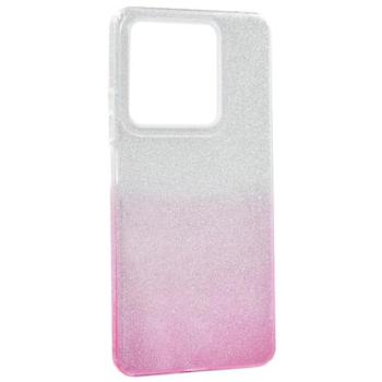 Szilikon telefonvédő (műanyag belső, csillogó hátlap) ÁTLÁTSZÓ/RÓZSASZÍN Xiaomi Redmi Note 13 5G kép