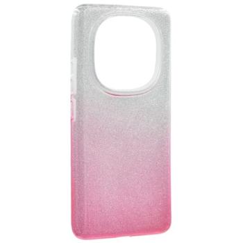 Szilikon telefonvédő (műanyag belső, csillogó hátlap) ÁTLÁTSZÓ/RÓZSASZÍN Xiaomi Redmi Note 14 Pro Plus 5G kép