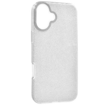 Szilikon telefonvédő (műanyag belső, csillogó hátlap) EZÜST Apple iPhone 16 Plus kép