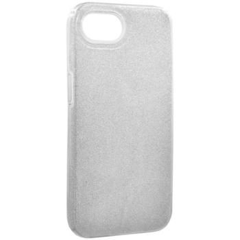 Szilikon telefonvédő (műanyag belső, csillogó hátlap) EZÜST Apple iPhone 16e kép