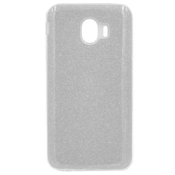 Szilikon telefonvédő (műanyag belső, csillogó hátlap) EZÜST Samsung Galaxy J4 (2018) SM-J400F kép