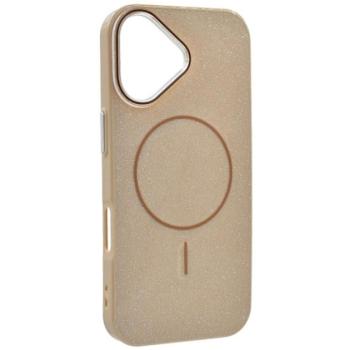 Szilikon telefonvédő (műanyag hátlap, kameravédő, MagSafe, csillogó) BARNA Apple iPhone 17 kép