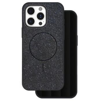 Szilikon telefonvédő (műanyag hátlap, kameravédő, MagSafe, csillogó) FEKETE Apple iPhone 17 Pro Max kép
