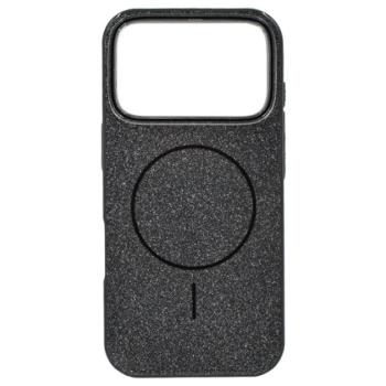 Szilikon telefonvédő (műanyag hátlap, kameravédő, MagSafe, csillogó) FEKETE Apple iPhone 17 Pro kép