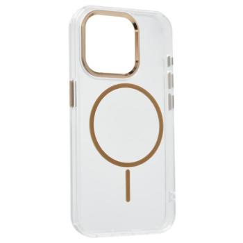 Szilikon telefonvédő (műanyag hátlap, kameravédő, MagSafe, légpárnás sarok) ARANY Apple iPhone 14 Pro kép