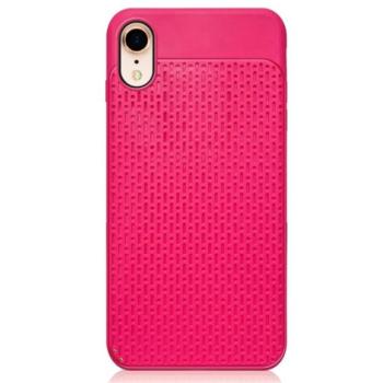 Szilikon telefonvédő (műanyag hátlap, lyukacsos minta) MAGENTA Apple iPhone XR 6.1 kép