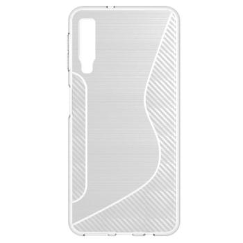 Szilikon telefonvédő (S-line, karbon minta) ÁTLÁTSZÓ Samsung Galaxy A7 (2018) SM-A750F kép