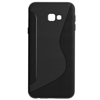 Szilikon telefonvédő (S-line, karbon minta) FEKETE Samsung Galaxy J4 Plus (SM-J415F) kép