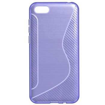 Szilikon telefonvédő (S-line, karbon minta) LILA Huawei Y5 2018 (Y5 Prime 2018), Honor 7S kép