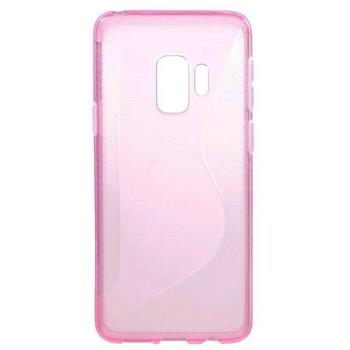 Szilikon telefonvédő (S-line, karbon minta) RÓZSASZÍN Samsung Galaxy S9 (SM-G960) kép