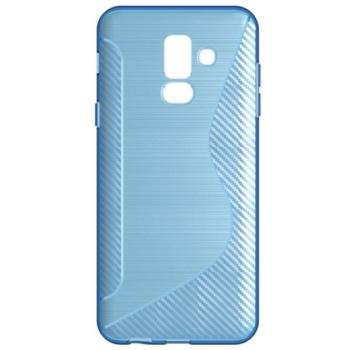 Szilikon telefonvédő (S-line, karbon minta) VILÁGOSKÉK Samsung Galaxy A6+ (2018) SM-A605F kép
