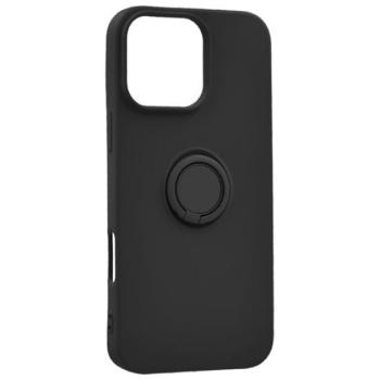 Szilikon telefonvédő (tartógyűrű, mikrofiber plüss belső, mágneses, kameravédő) FEKETE Apple iPhone 16 Pro kép