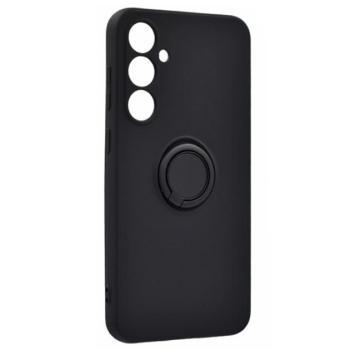 Szilikon telefonvédő (tartógyűrű, mikrofiber plüss belső, mágneses, kameravédő) FEKETE Samsung Galaxy A55 5G (SM-A556) kép