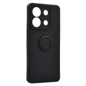 Szilikon telefonvédő (tartógyűrű, mikrofiber plüss belső, mágneses, kameravédő) FEKETE Xiaomi Redmi Note 13 Pro 5G kép
