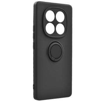 Szilikon telefonvédő (tartógyűrű, mikrofiber plüss belső, mágneses, kameravédő) FEKETE Xiaomi Redmi Note 14 Pro 4G kép