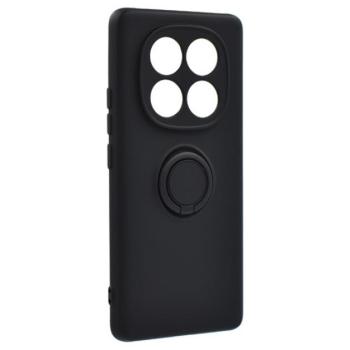 Szilikon telefonvédő (tartógyűrű, mikrofiber plüss belső, mágneses, kameravédő) FEKETE Xiaomi Redmi Note 14 Pro 5G kép