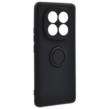 Szilikon telefonvédő (tartógyűrű, mikrofiber plüss belső, mágneses, kameravédő) FEKETE Xiaomi Redmi Note 14 Pro Plus 5G kép