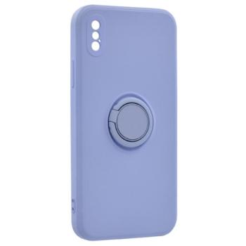 Szilikon telefonvédő (tartógyűrű, mikrofiber plüss belső, mágneses, kameravédő) LILA Apple iPhone XS 5.8, iPhone X 5.8 kép