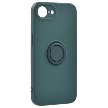 Szilikon telefonvédő (tartógyűrű, mikrofiber plüss belső, mágneses, kameravédő) SÖTÉTZÖLD Apple iPhone 16e kép
