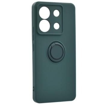 Szilikon telefonvédő (tartógyűrű, mikrofiber plüss belső, mágneses, kameravédő) SÖTÉTZÖLD Xiaomi Poco X6 5G, Redmi Note 13 Pro 5G kép