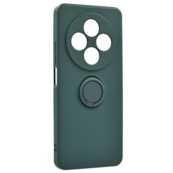 Szilikon telefonvédő (tartógyűrű, mikrofiber plüss belső, mágneses, kameravédő) SÖTÉTZÖLD Xiaomi Redmi 14C 4G kép