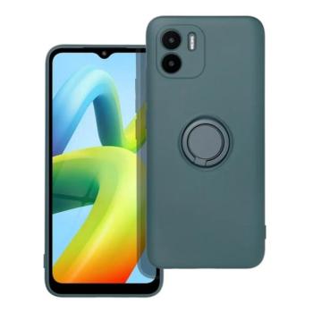 Szilikon telefonvédő (tartógyűrű, mikrofiber plüss belső, mágneses, kameravédő) SÖTÉTZÖLD Xiaomi Redmi A2, Redmi A1 kép