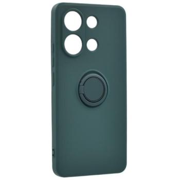 Szilikon telefonvédő (tartógyűrű, mikrofiber plüss belső, mágneses, kameravédő) SÖTÉTZÖLD Xiaomi Redmi Note 13 4G kép