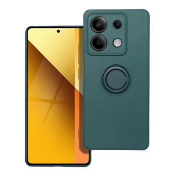 Szilikon telefonvédő (tartógyűrű, mikrofiber plüss belső, mágneses, kameravédő) SÖTÉTZÖLD Xiaomi Redmi Note 13 5G kép