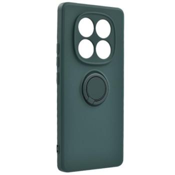 Szilikon telefonvédő (tartógyűrű, mikrofiber plüss belső, mágneses, kameravédő) SÖTÉTZÖLD Xiaomi Redmi Note 14 Pro 4G kép