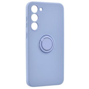 Szilikon telefonvédő (telefontartó gyűrű, mikrofiber plüss belső, beépített fémlemez, kamera védelem) LILA Samsung Galaxy S23 Plus (SM-S916) kép