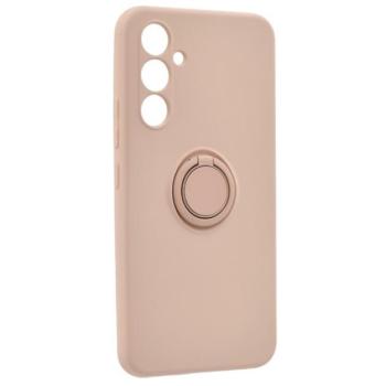 Szilikon telefonvédő (telefontartó gyűrű, mikrofiber plüss belső, beépített fémlemez, kamera védelem) RÓZSASZÍN Samsung Galaxy A34 5G (SM-A346) kép