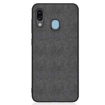 Szilikon telefonvédő (textil hátlap) FEKETE Samsung Galaxy A20 (SM-A205F), Samsung Galaxy A30 (SM-A305F) kép