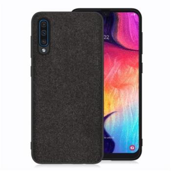 Szilikon telefonvédő (textil hátlap) FEKETE Samsung Galaxy A50 (SM-A505F), Samsung Galaxy A30s (SM-A307F), Samsung Galaxy A50s (SM-A507F) kép
